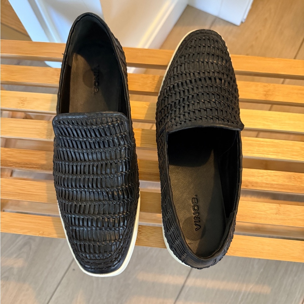 Vince Black Woven Women’s Loafers